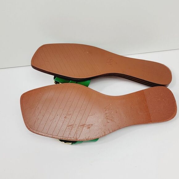 ZARA GREEN METAL CHAIN FLAT SANDALS Size 40 US9 - Picture 6 of 9